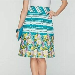 Talbots Floral/Stripe Skirt. NWOT